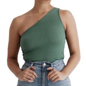 Madewell Brightside One Shoulder Ribbed Tank Size S